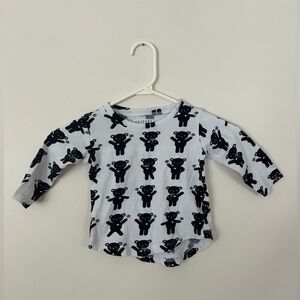 HuxBaby White Black Long Sleeve Teddybears Size 1 (12-18 months)